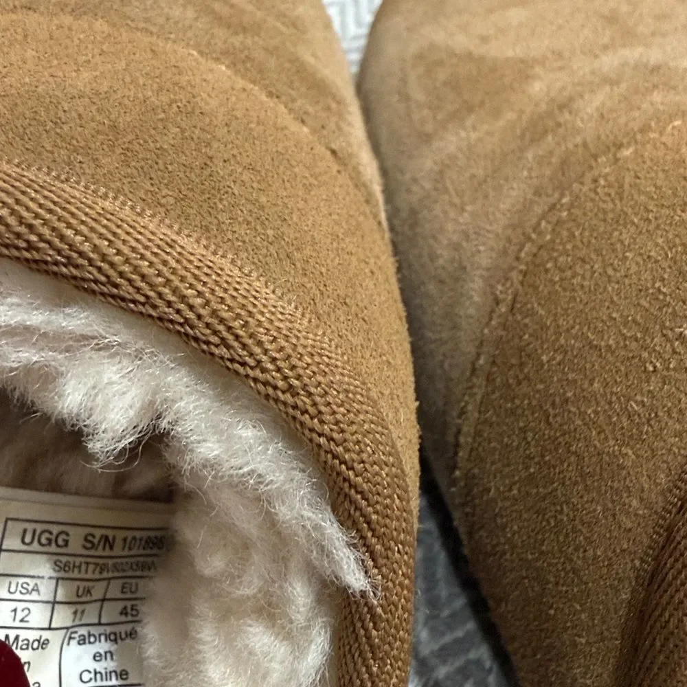 UGG Tan Shearling Lined Slippers Size 12